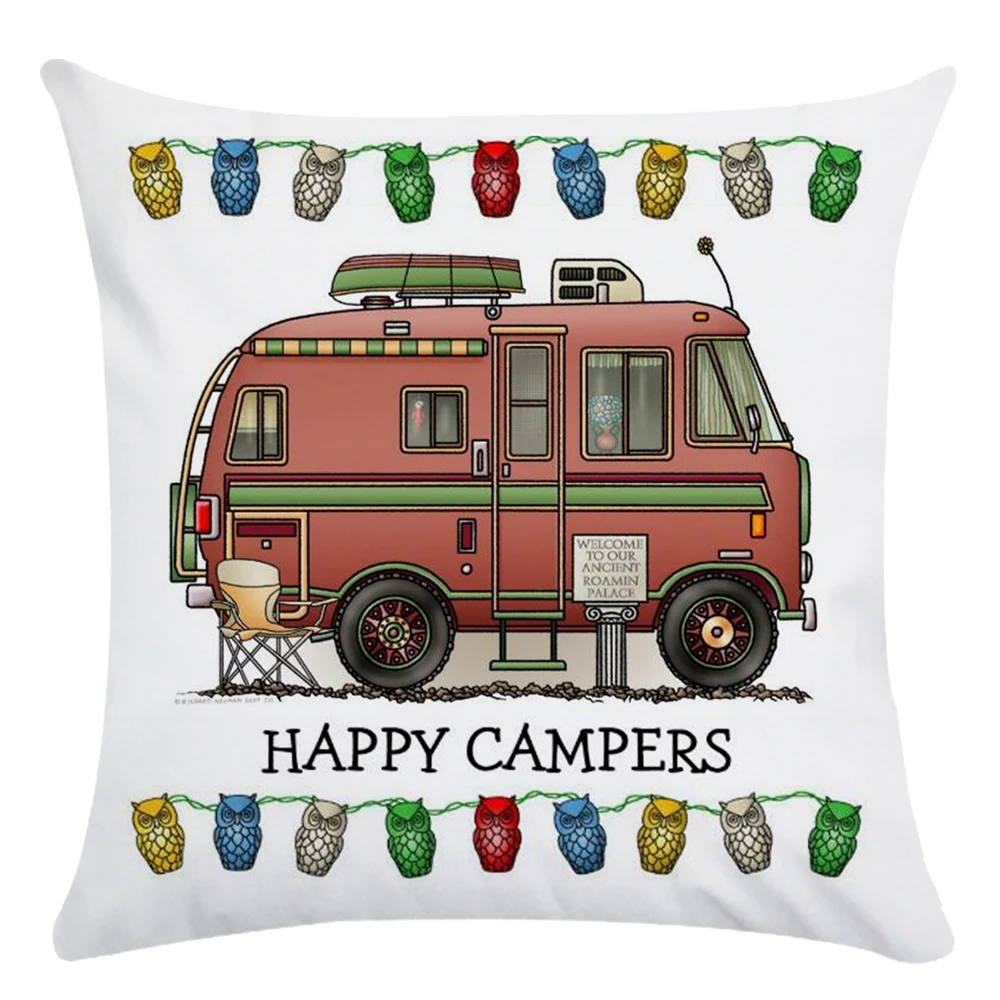 Чехол для подушки Happy and Campers чехол из полиэстера дивана CR127|Наволочки| |