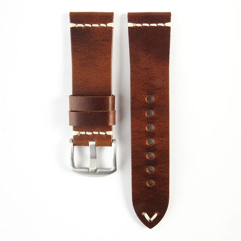 Watch Accessories Cow Leather Watch Bracelet Brown Black Vintage Wristwatch Strap Band Belt 20mm 22mm 24mm Watchband Quality