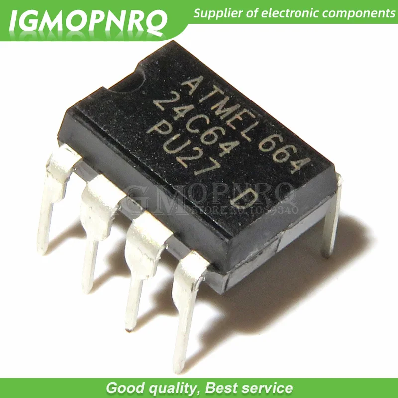10 шт./лот Новинка AT24C64N 24C64 24C64AN AT24C64 DIP 8 EEPROM memory IC|Интегральные схемы| |