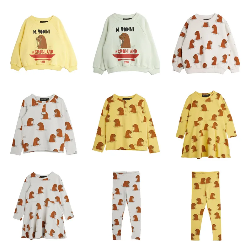 

2021 New Autumn Winter MR Brand Kids Sweaters for Boys Girls Cute Cartoon Print Sweatshirts Baby Toddler Cotton Outwear Clothes