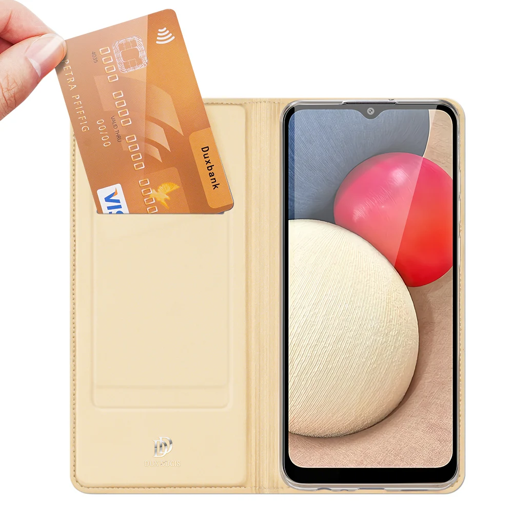 

For Samsung Galaxy A02S DUX DUCIS Skin Pro Series Leather Wallet Flip Case Full Protection Steady Stand Magnetic Closure