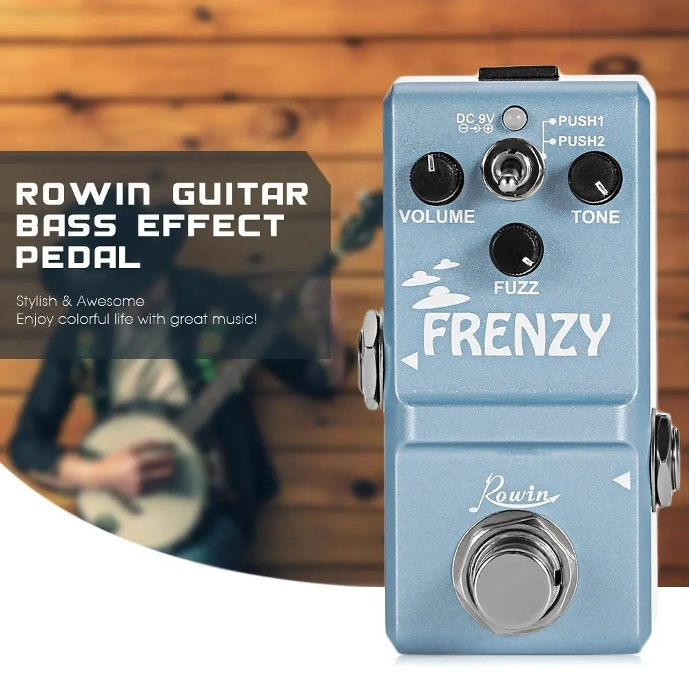 

Гитарная педаль Rowin LN-322 FRENZY, классический пушистый тон, кремовый звук, как скрипка, мини полностью металлический корпус, 2 режима, для бас-гит...