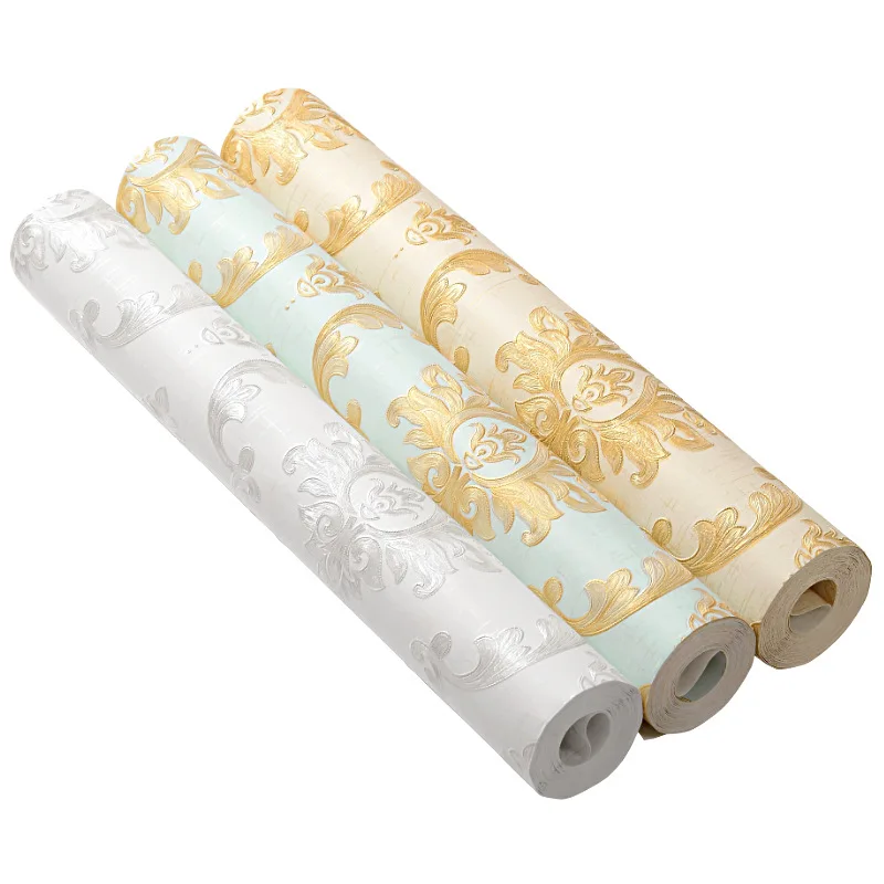 

European-Style Luxury Bedroom Home Non-Woven Wallpaper Thickened Atmosphere 3D Damascus Background Wall Wallpaper
