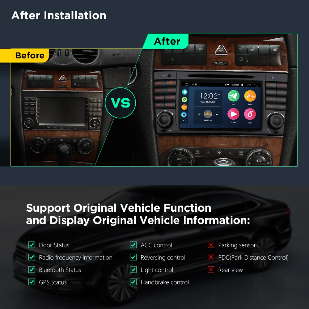 Автомобильный DVD-плеер XTRONS плеер 7 дюймов на Android 10 0 радио GPS для Mercedes Benz W209 W203 C180 C200