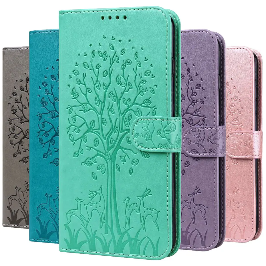 

Realme 8i Leather Flip Case For OPPO Realme 8i 3D Deer and Tree Phone Cover For OPPO Realme 8i Phone Case