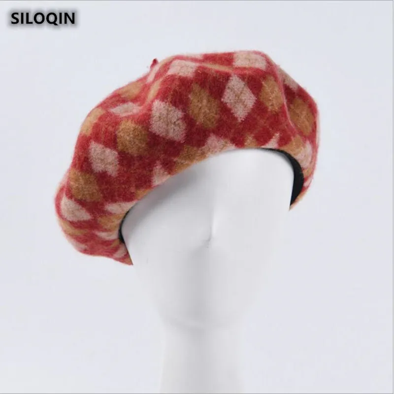 

Женский берет SILOQIN, осенне-зимний модный берет из 100% шерсти, элегантная брендовая Складная винтажная шляпа для досуга, зимние шляпы
