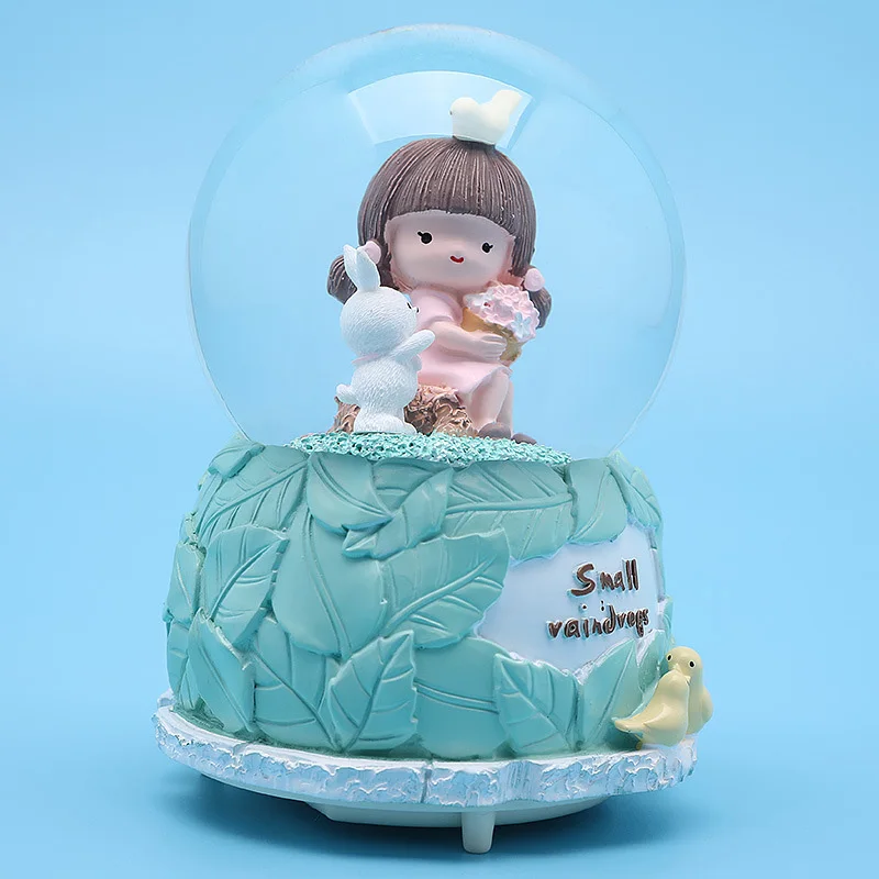 Маленькая скульптура девушки смоляные фигурки для украшения дома музыкальная