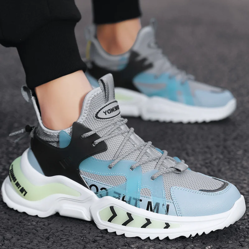 

Men Casual Sport Shoe Platform Mesh Sneakers Lace Up Running Daddy Shoes Plus Size Comfortable Walking Shoes Business Footware