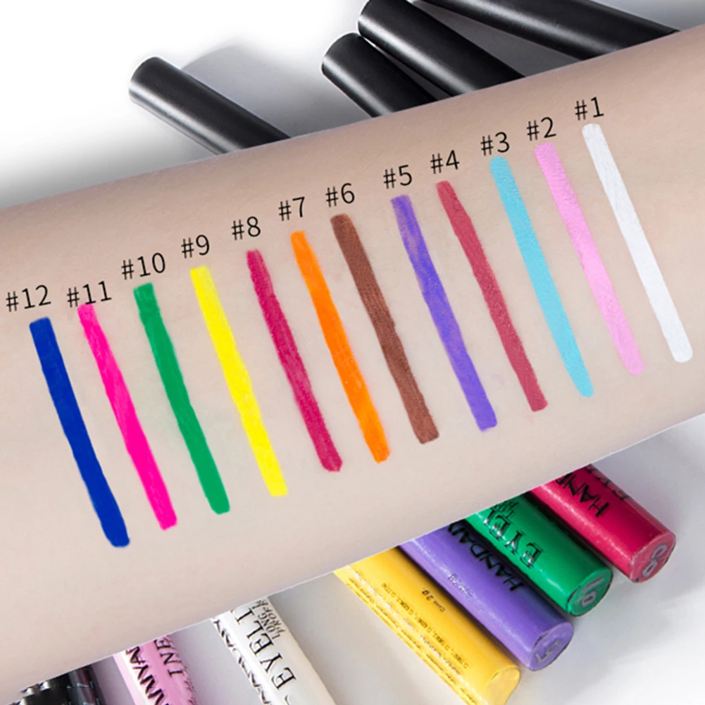 

12 Colors Waterproof Matte Eyeliner Pen Women Long-lasting Makeup Quick Dry Smooth Pen Eyes Pigments Liquid Cosmetics Pen