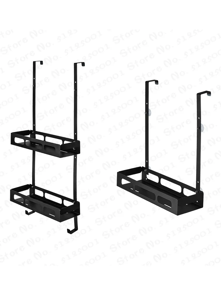 

2 Layers Black Hanging Bath Shelves Bathroom Shelf Organizer Nail-free Shampoo Holder Storage Shelf Rack Bathroom Basket Holder