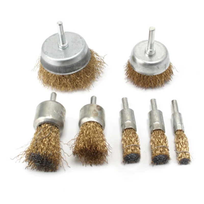 

Drill Steel Wire Brushes Wheel Cup 6mm Screw Rod Cleaning Rust Sanding Hand Tool