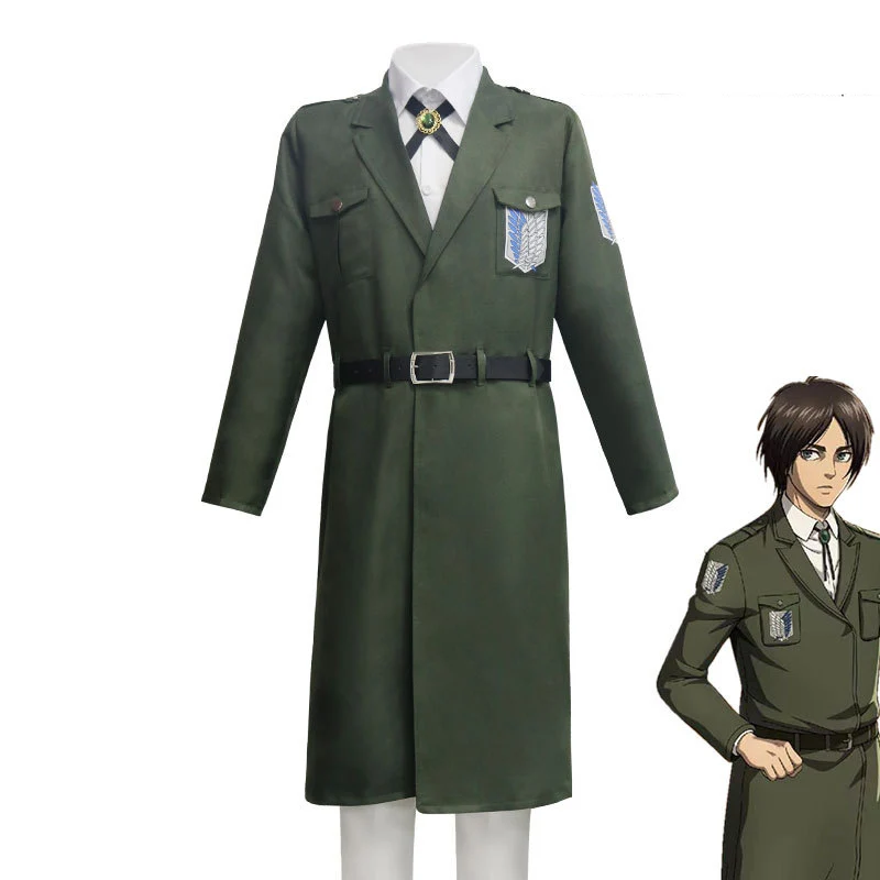 

Anime Attack on Titan Giant Investigation team Eren Jaeger Cosplay Costume Fancy Suit Jacket Top Pants Halloween Uniform Custom