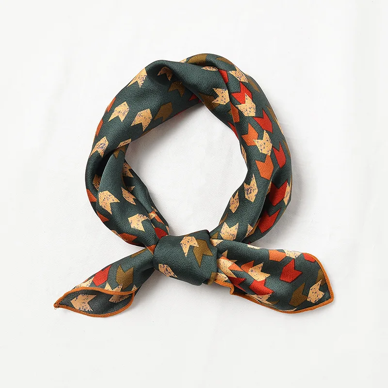 

women new silk scarf 70CM printed decorative hair band small square .Autumn and winter scarf