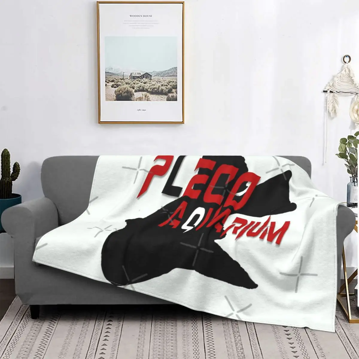 

Pleco-Manta a cuadros con capucha para acuario, colcha para cama, sofa, пикник, pickick