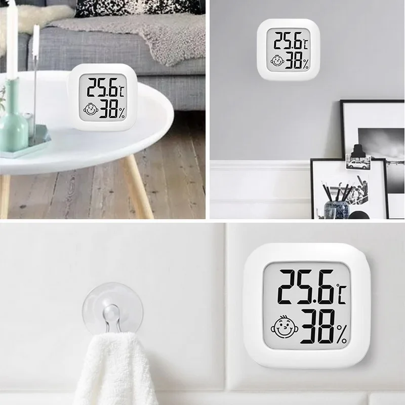 

Amvolta Digital Thermometer Hygrometer Indoor Mini Temperature Humidity Meter LCD Electronic Monitor Smile Face