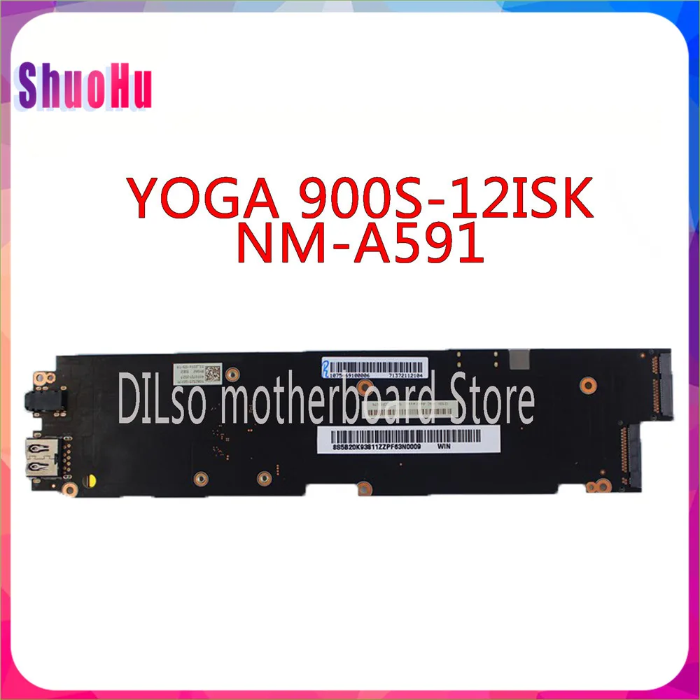 

KEFU NM-A591 RAM Original Motherboard with M7-6Y75 CPU 8GB For Lenovo Yoga 900S-12ISK Motherboard DDR3 HM76 Intel 6Y75