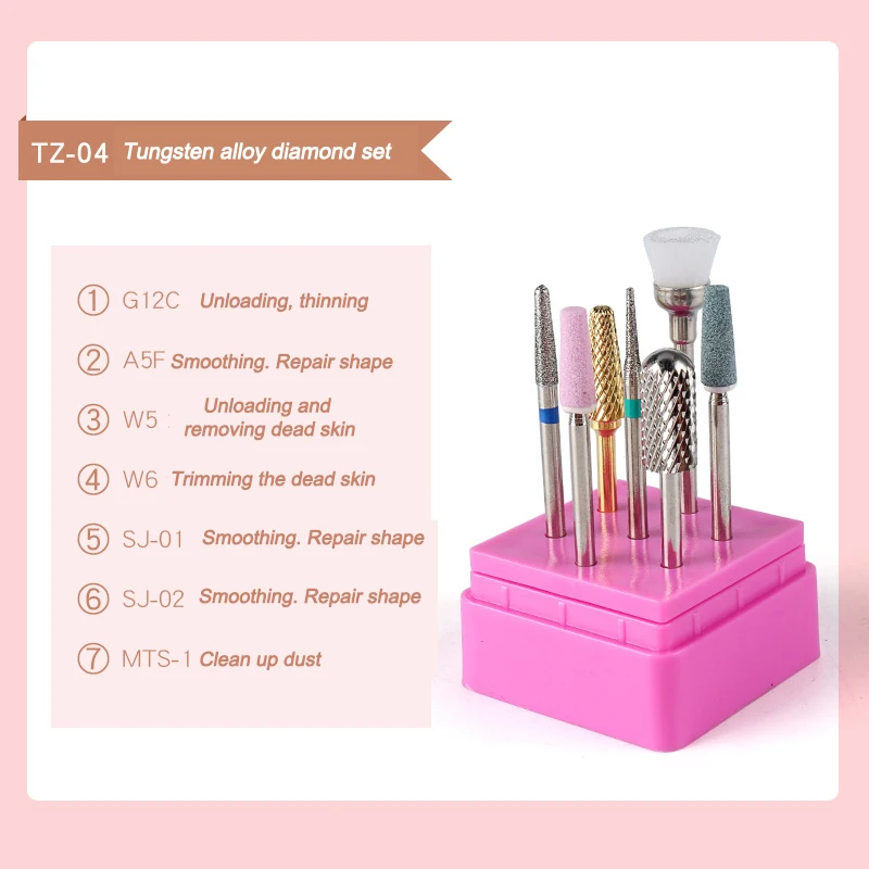 7 шт. профессиональная керамическая дрель набор сверл для маникюра из алмазного