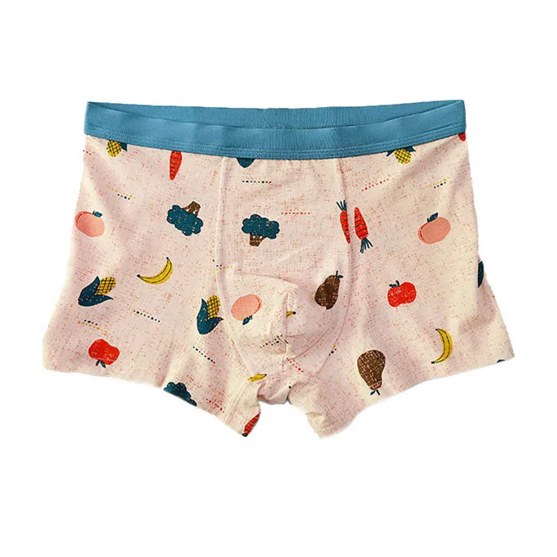 

New Fashion Trend Personality Print Yong Man Cotton Breathable Boxers Seamless High Elasticity U Convex Bag Soft Male Underwear