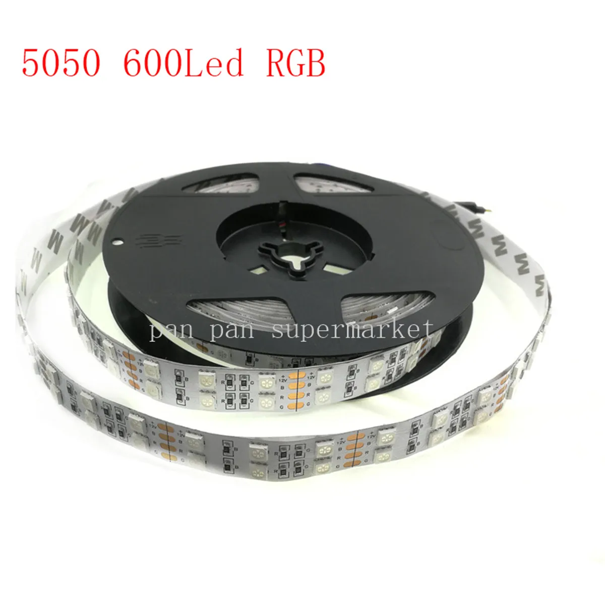 DC 12V 600Led 120led/m Водонепроницаемая SMD 5050 RGB Светодиодная лента двухрядная гибкая