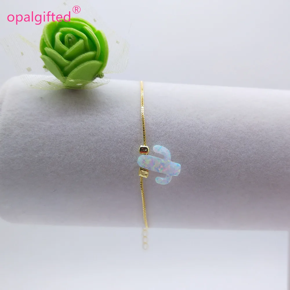 1 шт. белый цвет 11*13 мм Браслет С КАКТУСОМ опалом серебро/золото опал