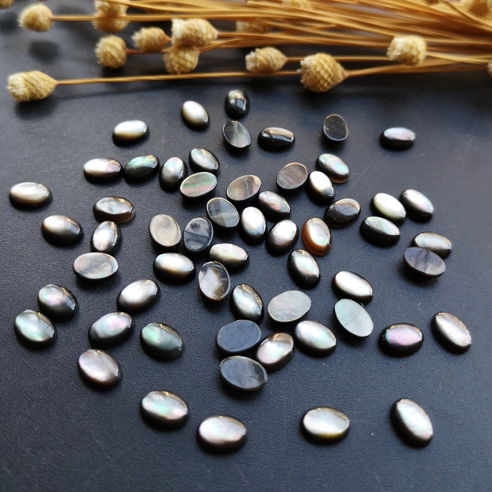 120 шт./лот 5x7 мм натуральный овальный кабошон перламутровая раковина для DIY