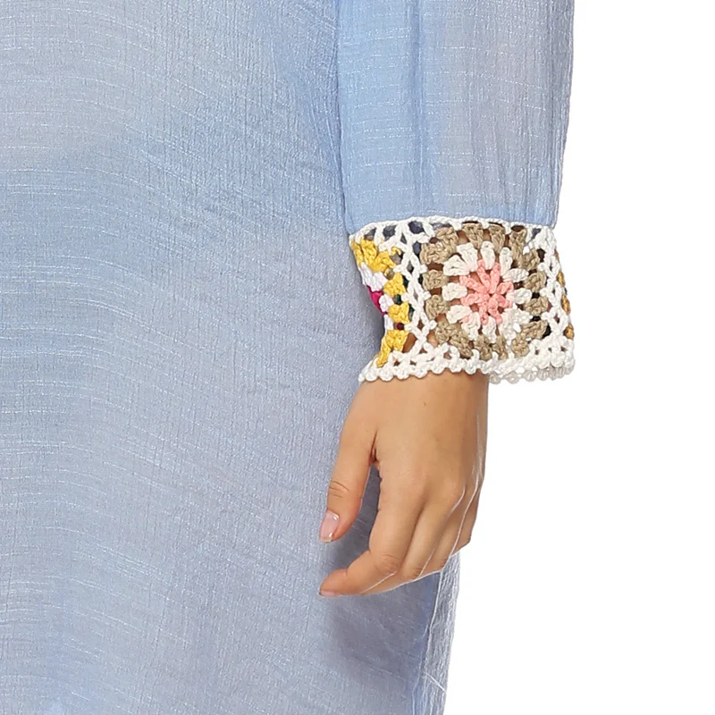 Накидка на бикини большого размера из вискозы с вышивкой пляжные накидки кафтан