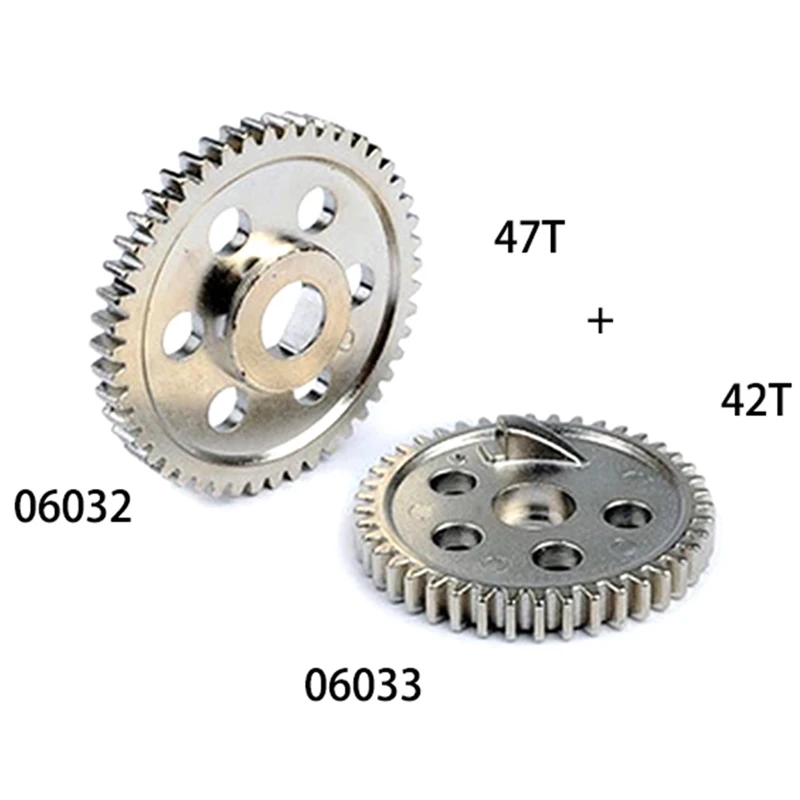 

2Pcs 42T 47T Metal Reduction Gear 06032 06033 for HSP 94155 94166 94177 1/10 RC Model Off-Road Car
