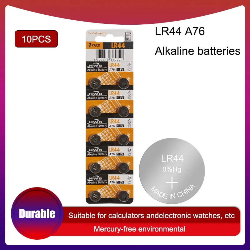 100% Original for Eaxell 10pc 1.5V A76 AG13 G13A LR44 LR1154 357A SR44 Button Cell Battery lr44 Lithium Coin Batteries | Электроника