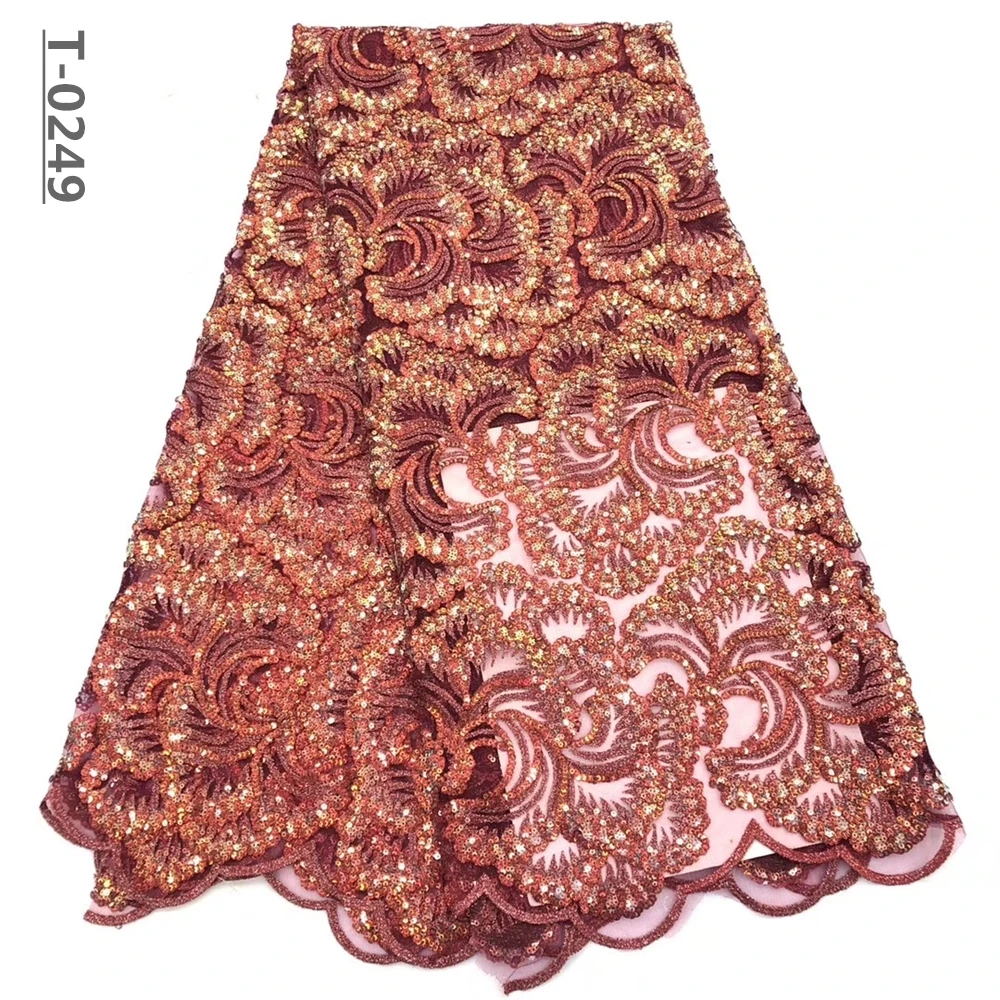 African Sequins Lace Fabric 2019 High Quality Embroidery Nigerian For Women French Mesh | Дом и сад