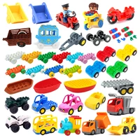 traffic big building blocks vehicle accessories compatible bricks transportation inserting car model assembly education kid toys