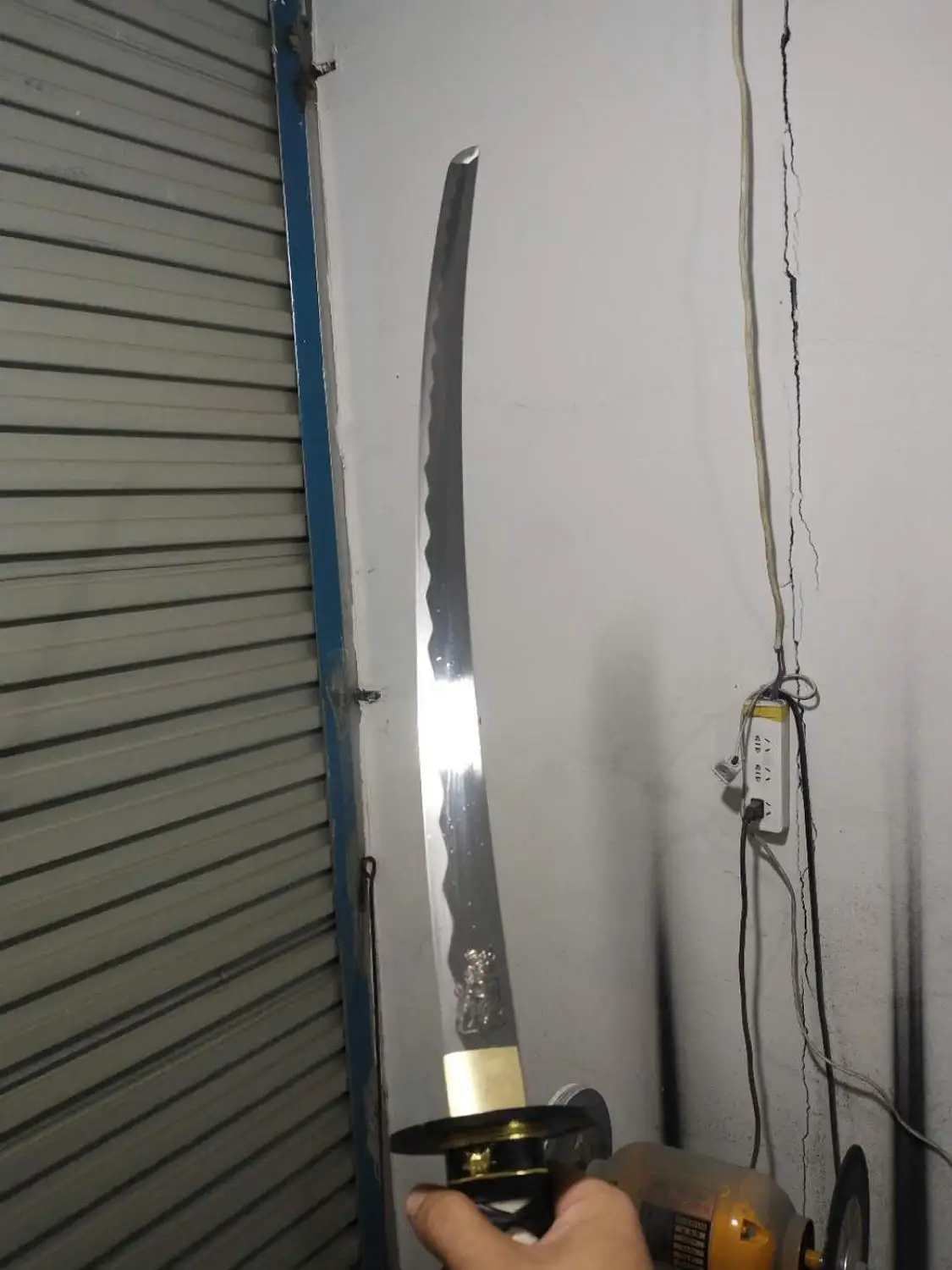 

Hand Forged Japanese Kill Bill Katana Sword Black Iron Tsuba 9260 Spring steel Carved lions Sharpened Blade