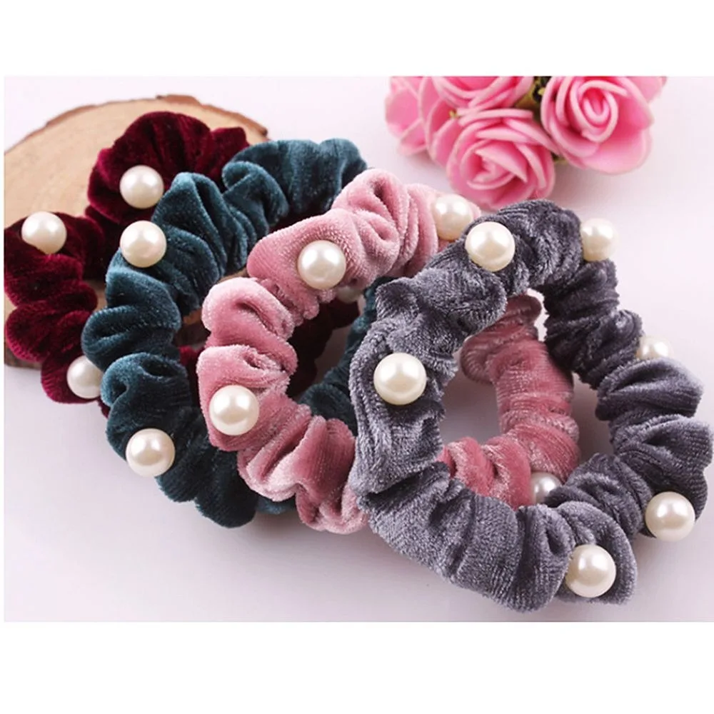 1 шт. жемчужные бархатные резинки для волос резинка женщин и девушек держатель