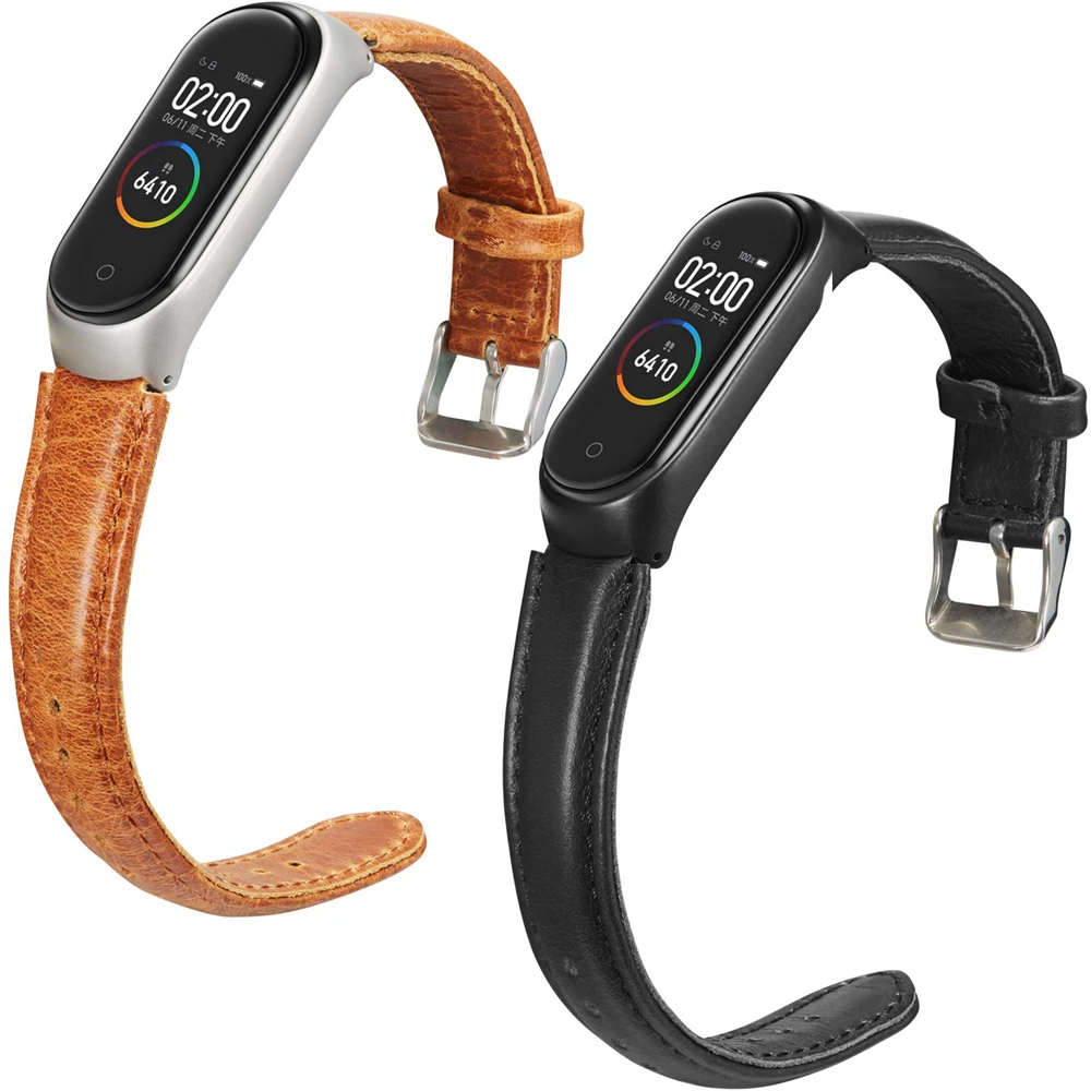 Fashion Soft Watchband For Xiaomi Mi Band 3 4 leather Bracelet Strap Wristband MIband mi band Watch Replacement | Наручные часы
