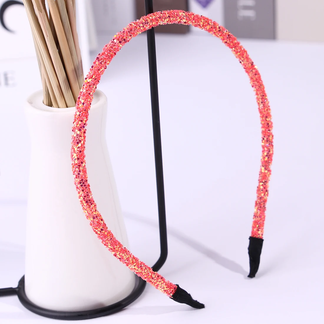 14pcs-10 14 шт./лот, блестящие резинки для волос для девочек, детские модные повязки на голову с блестками, милые детские аксессуары для волос, обруч на голову - Цвет: 14pcs-10