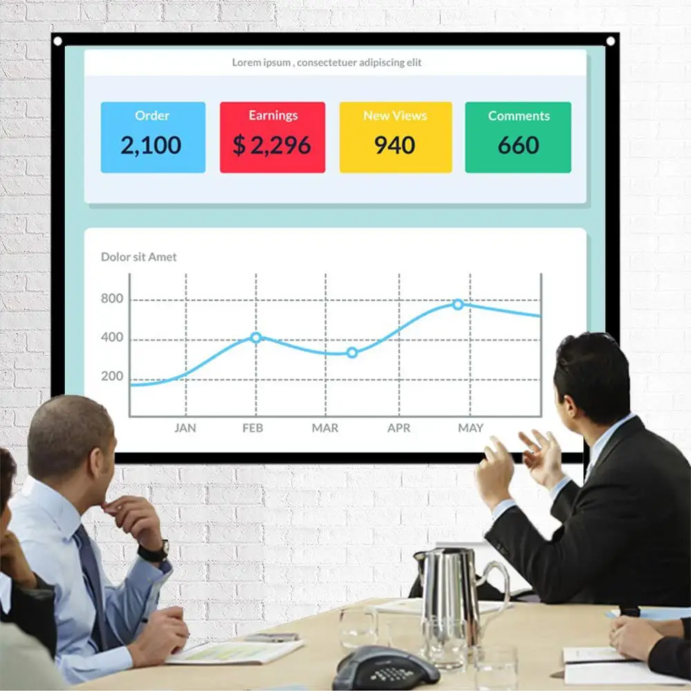 Экран для проектора 60 дюймов 4:3 HD матовый белый тканевый стеклянный домашний