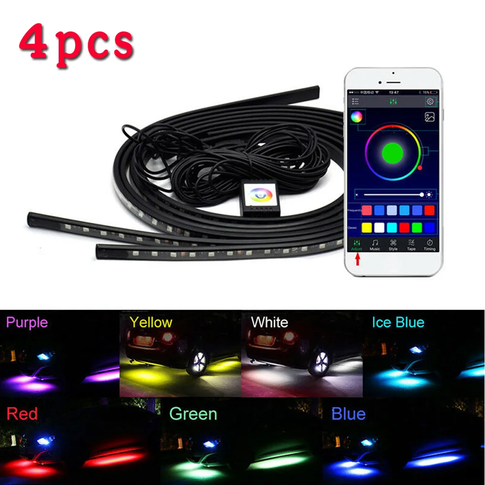 Автомобильный светодиодный светильник-полоса Авто RGB бар под свечением комплект