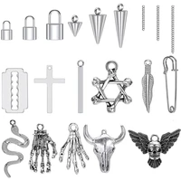 zs stainless steel necklace pendant gothic star skull pendants bracelet cross lock cone chain diy necklace accessories punk men