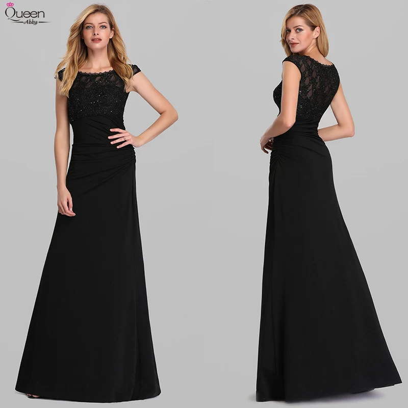 Женское вечернее платье без рукавов Abby Элегантное Черное длинное ТРАПЕЦИЕВИДНОЕ