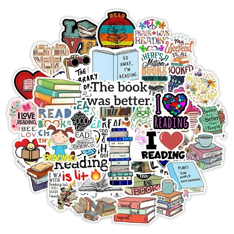 50 шт Мультяшные для чтения книг в стиле граффити Водонепроницаемый наклейки