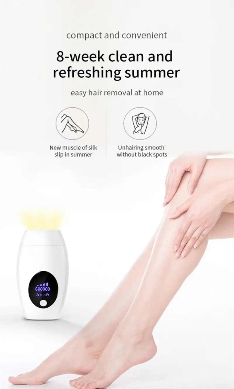 

600000 Flashing Laser Epilator Permanent IPL Painless Hair Removal Machine Electric Facial Photoepilator Device Women Remover