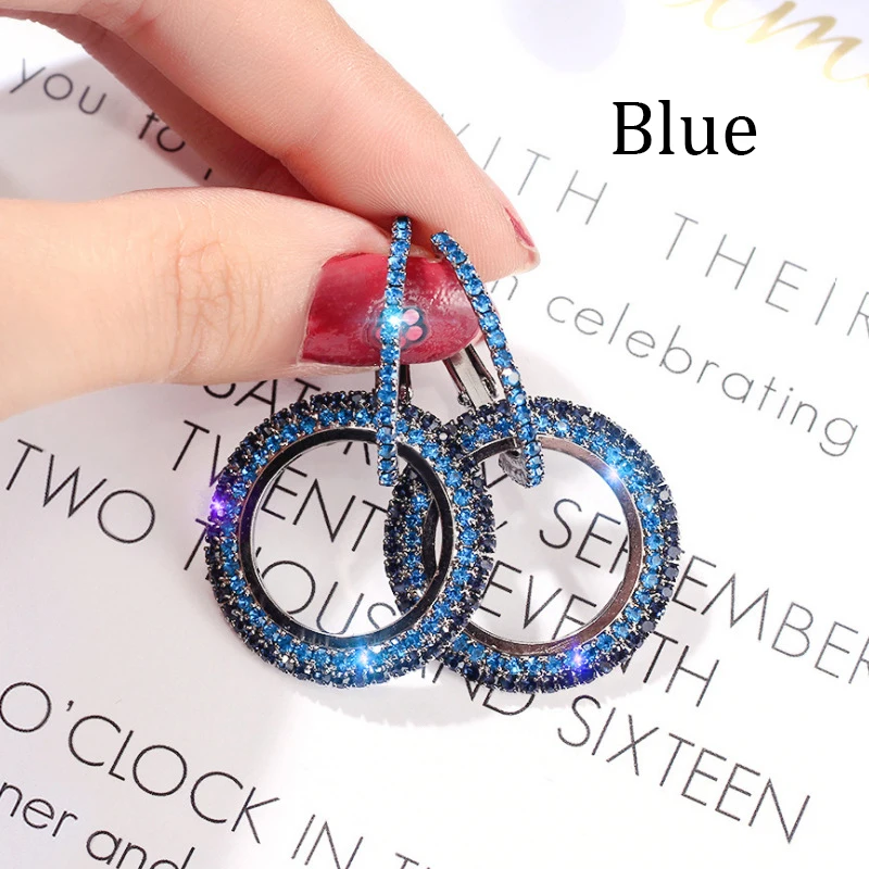 Новые модные циркониевые серьги Стразы блестящие кристаллы полые круглые капли