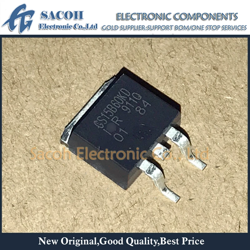 10Pcs IRGS15B60KDPBF IRGS15B60KD GS15B60KD IRGS15B60K GS15B60K TO-263 15A 600V INSULATED GATE BIPOLAR TRANSISTOR d15xb60 t15xb60 15a 600v