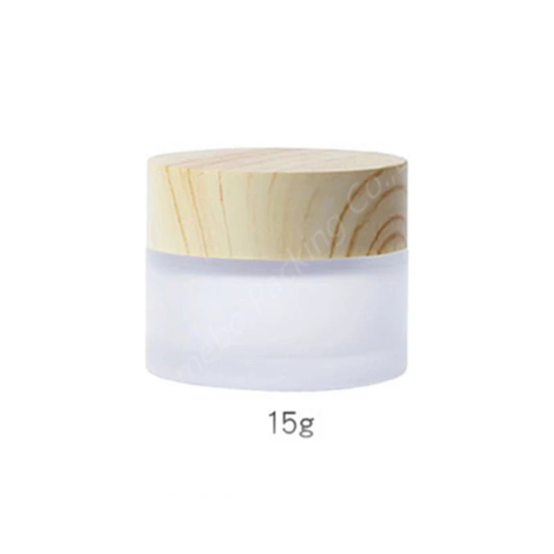 Бутылка для крема с крышкой из древесины переноса воды матового стекла контейнер