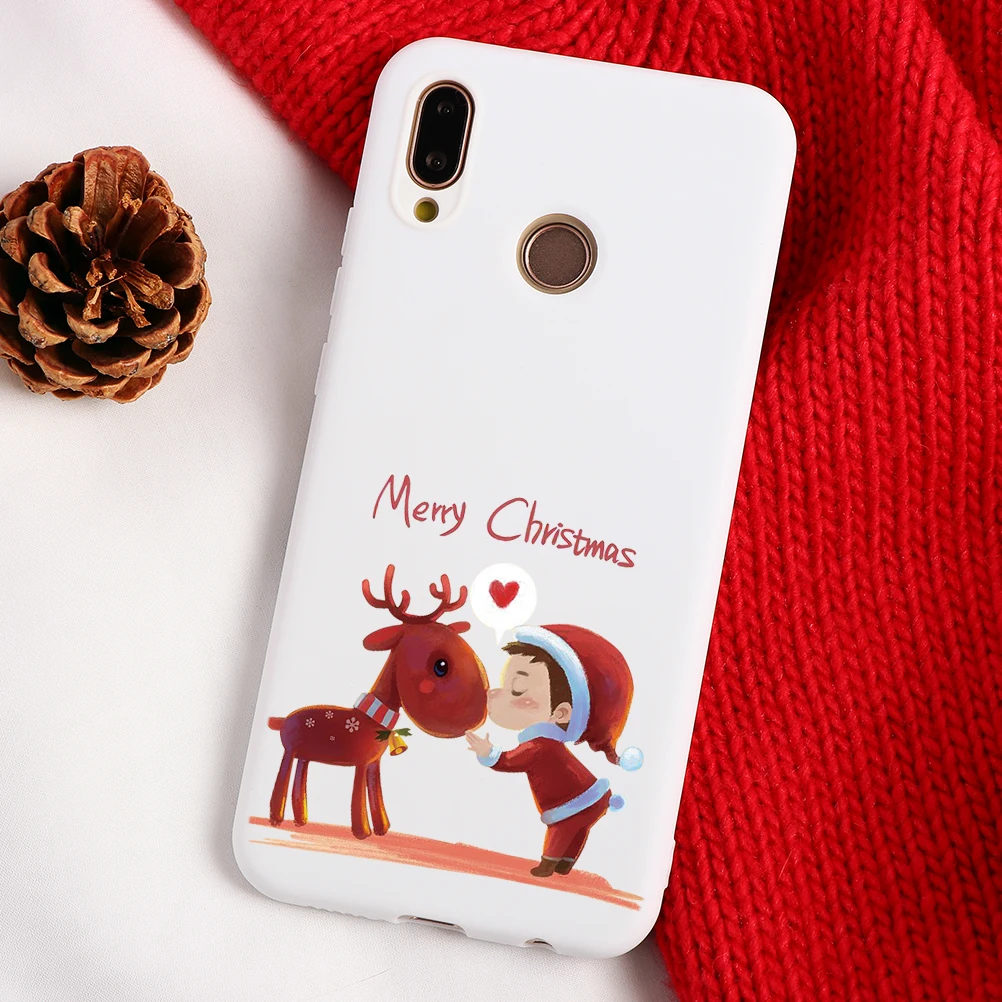 Веселый Рождественский олень мягкий TPU чехол s для huawei Honor 10i 20i 9X 8X 7A P30 P20 P10 Коврики 10 20 30 Pro Lite P Smart чехол