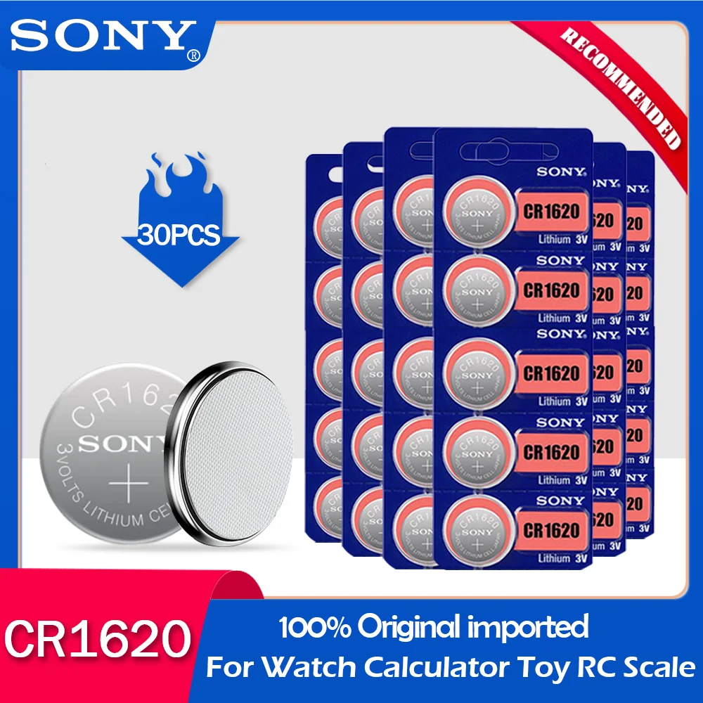 30 шт./лот sony CR1620 100% оригинальная 3 В литиевая батарея для автомобильных ключей