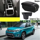 Для Suzuki vitara подлокотник коробка двухслойный центральный магазин содержание коробка для хранения с пепельницей подстаканник аксессуары