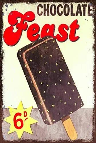 

Ice Cream Lolly Chocolate Feast Advert Vintage Retro Style Metal Sign Plaque