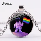 Ожерелье с радужным флагом, ожерелье для любви, ЛГБТ, для лесбиянок, геев, гордость, фото, стеклянная подвеска, чокер для влюбленных пар, ожерелье