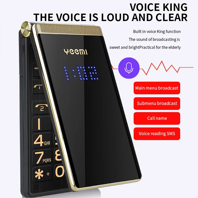 YEEMI M2 C классический Флип Мобильный телефон Dual Sim 5900 мАч пожилой мобильный двойной