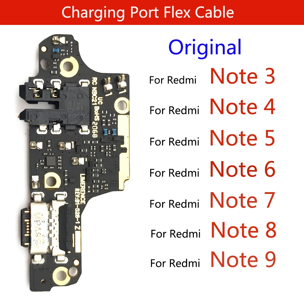 

For Xiaomi Redmi 3S 4 4X 4A 5 5A 6 6A 8 8A 9A Note 5 7 8 8T 9 Pro 9S USB Charging Charger Port Dock Connector Flex Cable Board